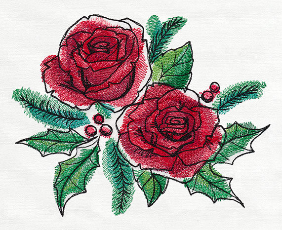 Painted Yuletide Roses