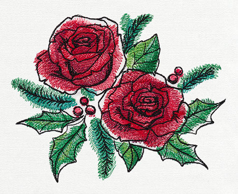 Painted Yuletide Roses