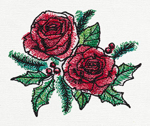Painted Yuletide Roses