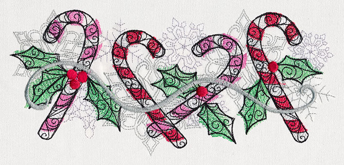 Sugar Plum - Candy Cane Border