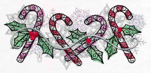 Sugar Plum - Candy Cane Border