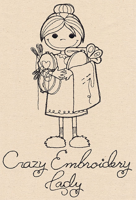Crazy Embroidery Lady