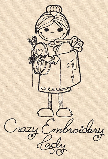 Crazy Embroidery Lady