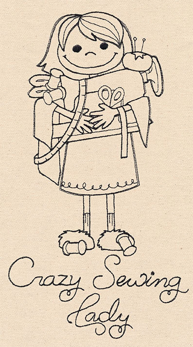 Crazy Sewing Lady