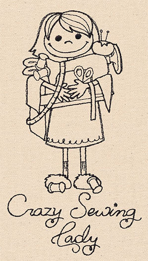 Crazy Sewing Lady