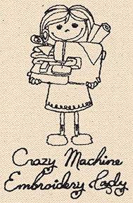Crazy Machine Embroidery Lady