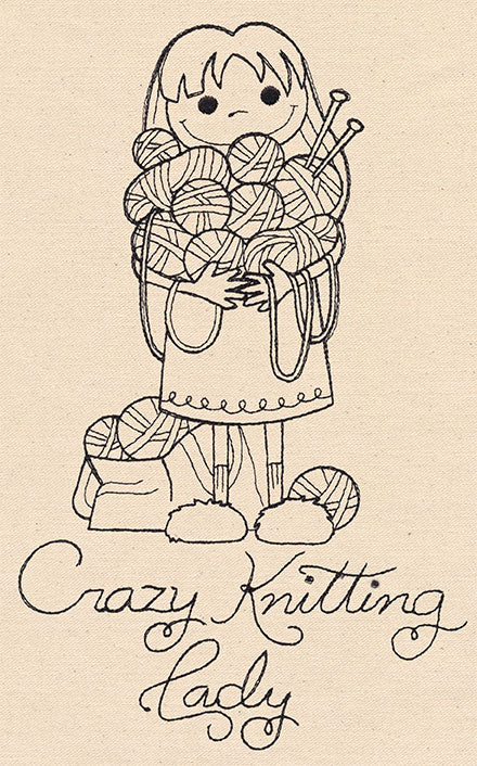 Crazy Knitting Lady