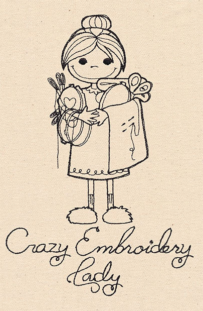 Crazy Embroidery Lady