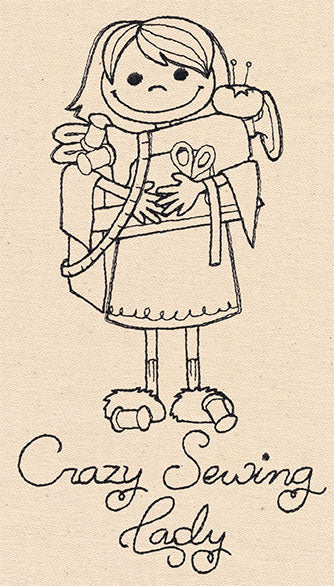 Crazy Sewing Lady