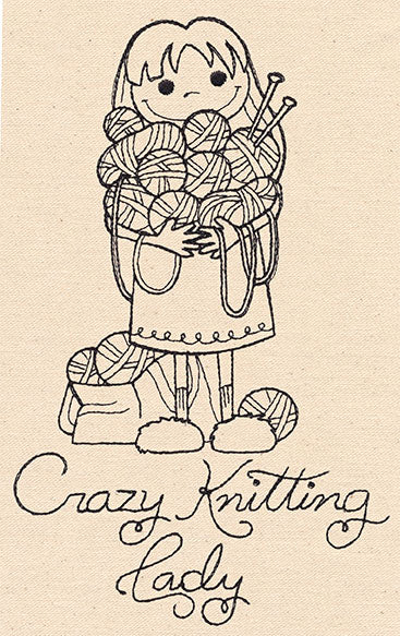 Crazy Knitting Lady