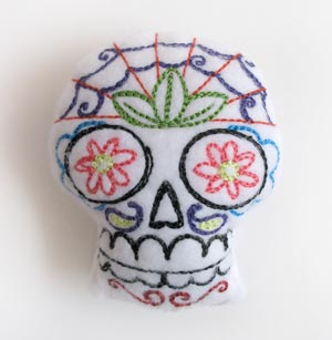 Sugar Skull Pincushion (Stuffed)