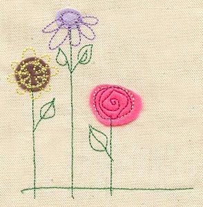 Blooming Trio (Applique)