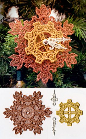 Clockwork Snowflake Ornament (Lace)