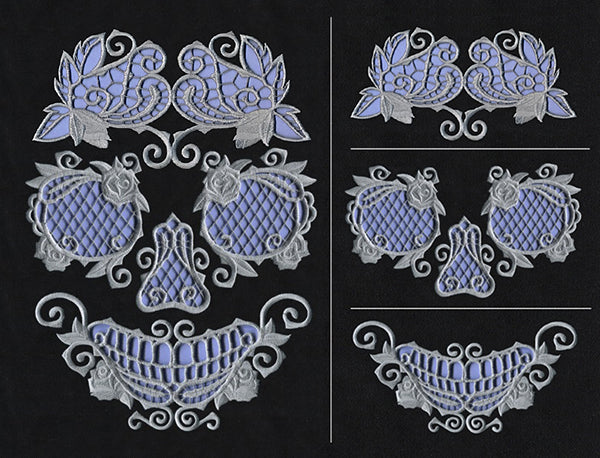 Rose & Bone - Skull (Cutwork) (Split)