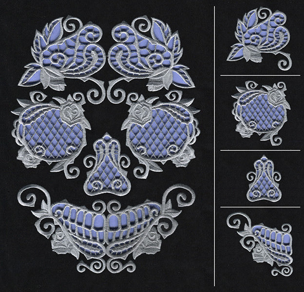 Rose & Bone - Skull (Cutwork) (Split)