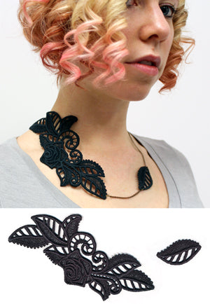 Asymmetrical Bloom Necklace (Lace)