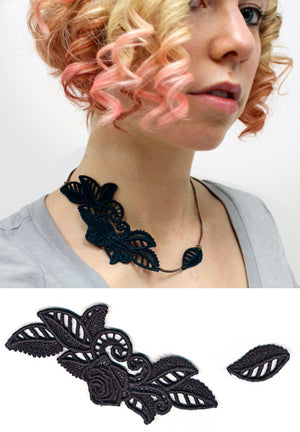 Asymmetrical Bloom Necklace (Lace)