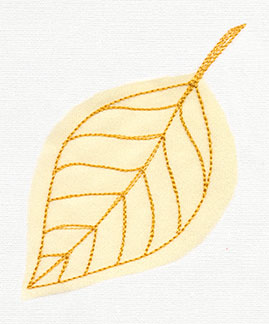 Diaphanous Autumn Birch Leaf (Applique)
