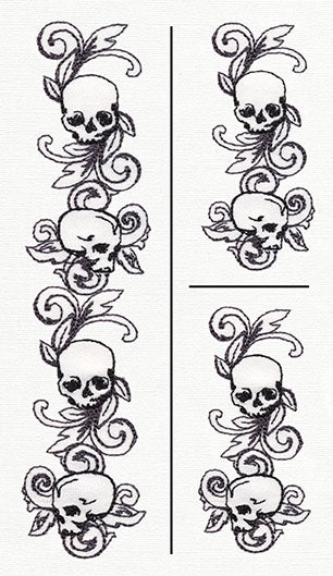 Toile Noir - Skull Border Vertical (Split)