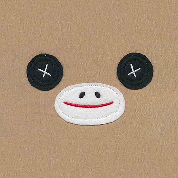 Noggin Nanimals - Sock Monkey Face (Applique)
