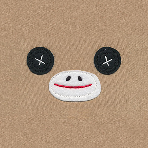 Noggin Nanimals - Sock Monkey Face (Applique)