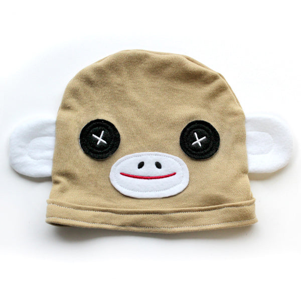 Noggin Nanimals - Sock Monkey Face (Applique)Split