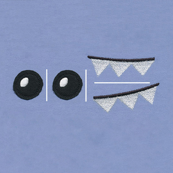 Noggin Nanimals - Shark Face (Applique) (Split)