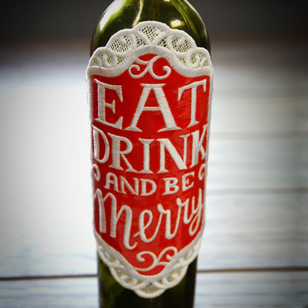 Be Merry Bottle Label (In the Hoop)