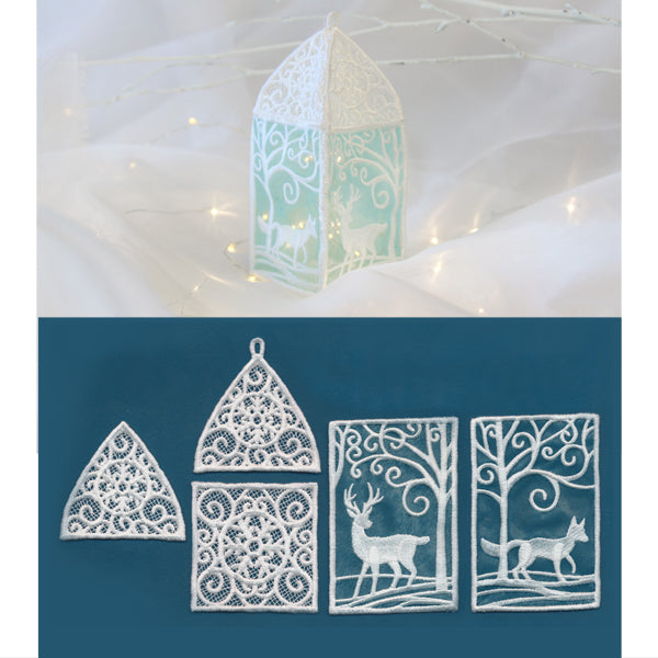 Winter Wonderland Lantern (Freestanding Organza)