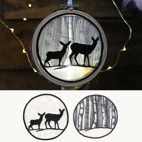 Winter Woodland Deer Shadowbox (Organza)