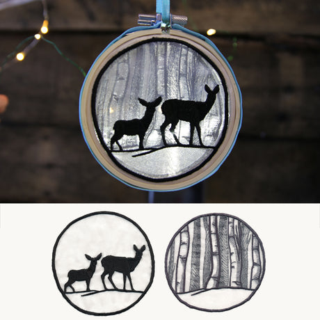 Winter Woodland Deer Shadowbox (Organza)