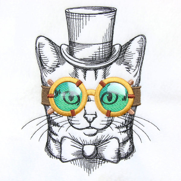 Steampunk Feline (Vinyl Applique)