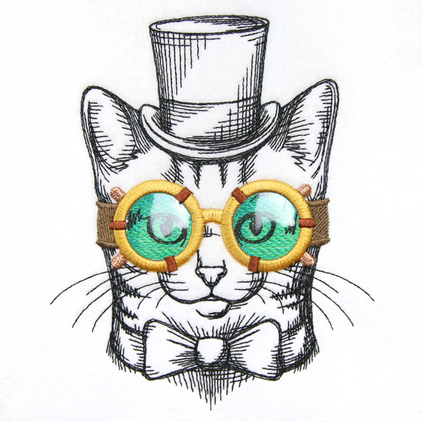 Steampunk Feline (Vinyl Applique)