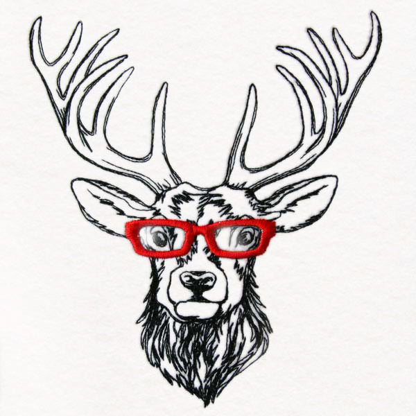 Bespectacled Reindeer (Vinyl Applique)