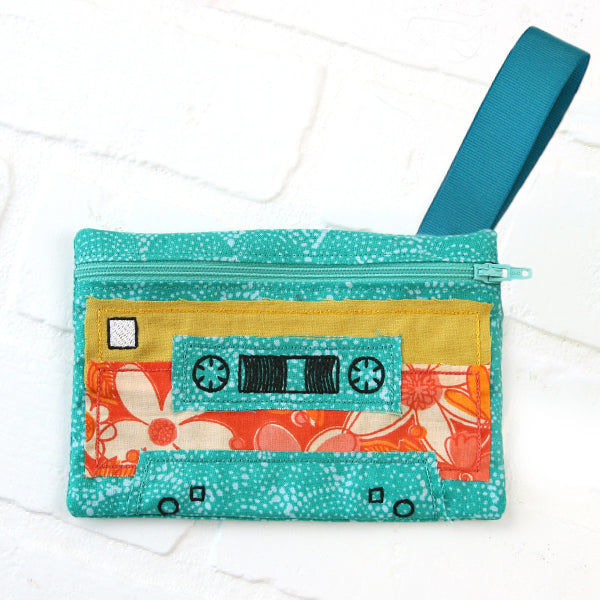 Mix Tape Zipper Pouch (In-the-Hoop)