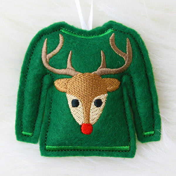 Ugly Christmas Sweater Ornament (In-the-Hoop)