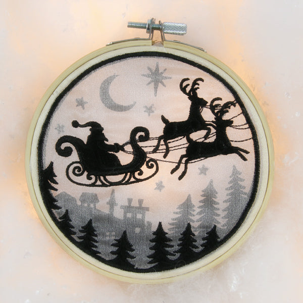 Santa's Flight Shadowbox (Organza)