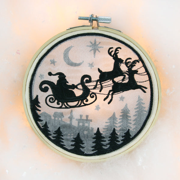 Santa's Flight Shadowbox (Organza)