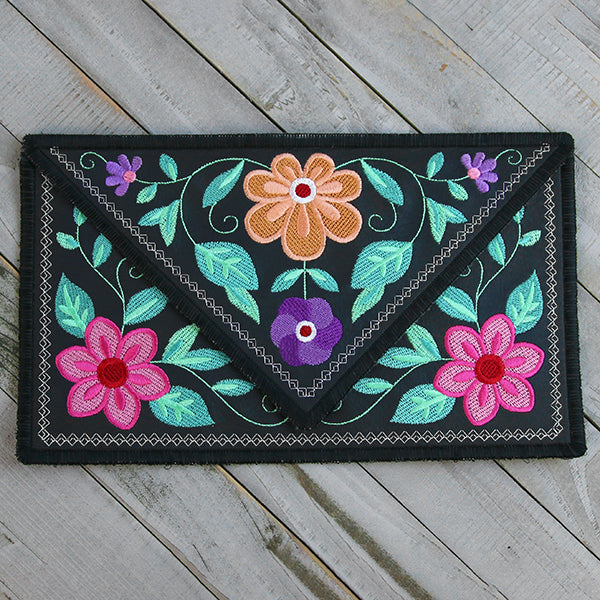 Bohemian Blooms Leather Clutch (In-the-Hoop)