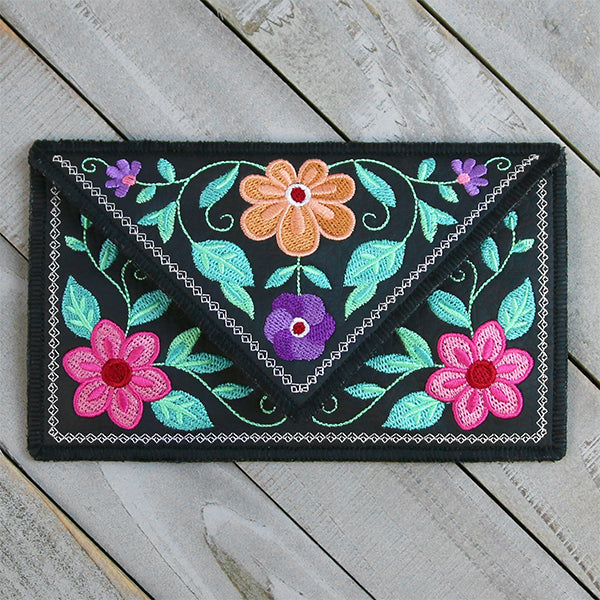 Bohemian Blooms Leather Clutch (In-the-Hoop)