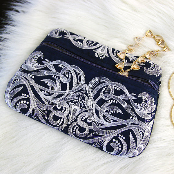 Moonlit Magic Lined Zipper Pouch (In-the-Hoop)