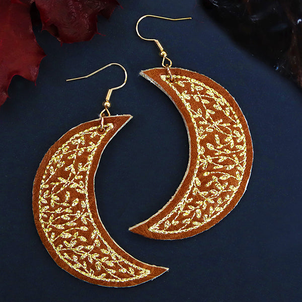 Celestial Blooms Leather Earrings (In-the-Hoop)
