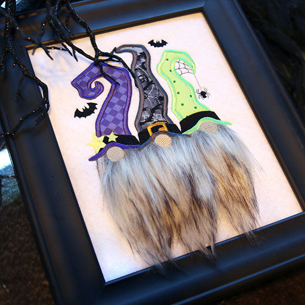Fluffy Halloween Gnome Trio (Applique)