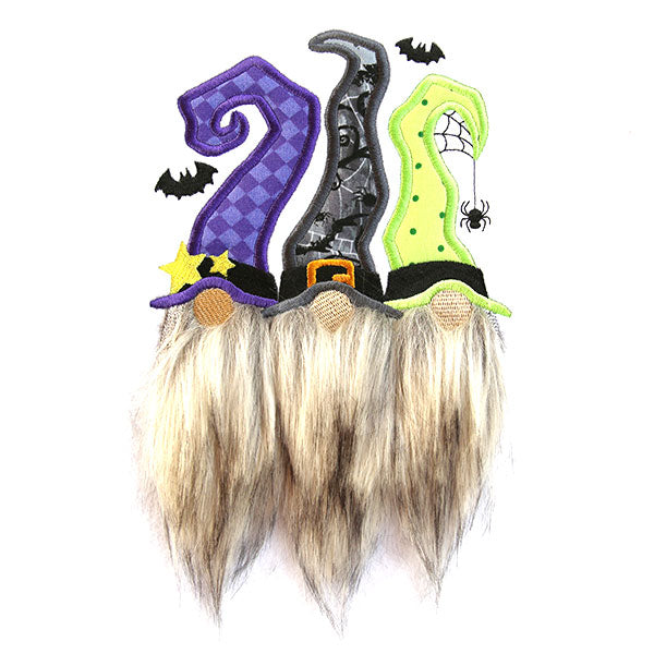 Fluffy Halloween Gnome Trio (Applique)