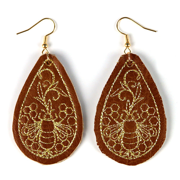 What's The Buzz Leather Earrings (In-the-Hoop)