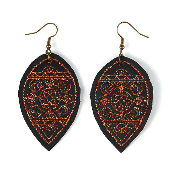Intricate Details Leather Earrings (In-the-Hoop)