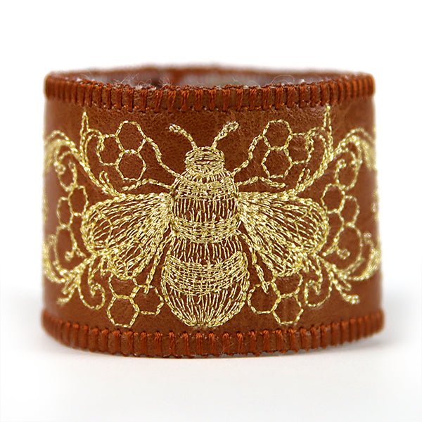 What's The Buzz Leather Cuff (In-the-Hoop)