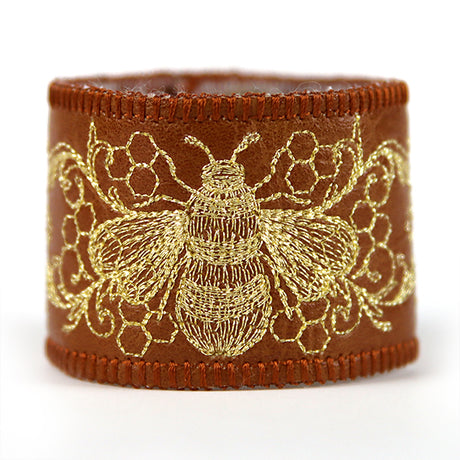 What's The Buzz Leather Cuff (In-the-Hoop)