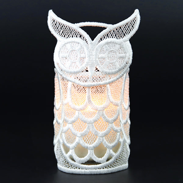 Mesmerizing Owl Candle Wrap (Lace)