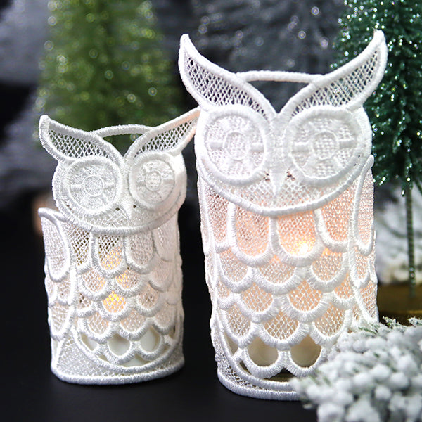 Mesmerizing Owl Candle Wrap (Lace)